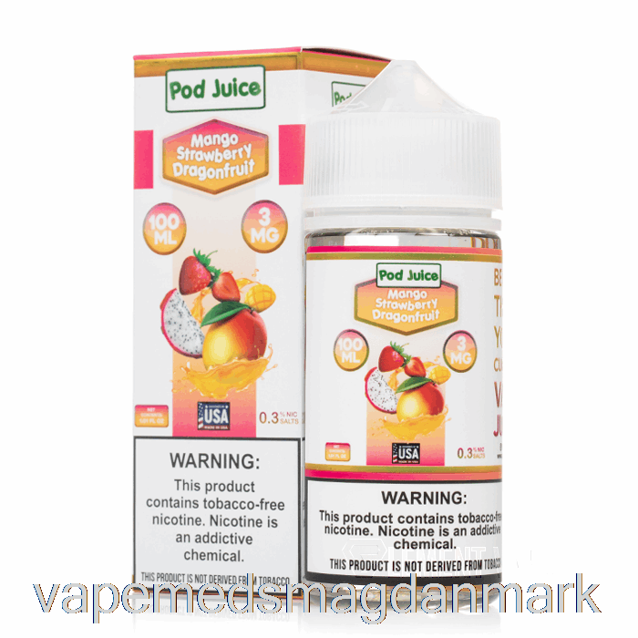 Vape Væske Mango Jordbær Dragonfruit - Pod Juice - 100ml 0mg